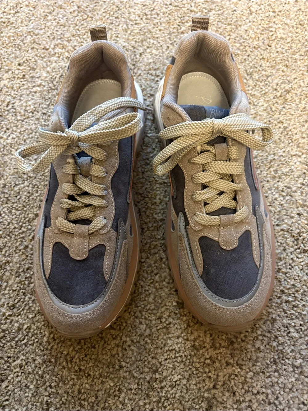 Women’s Casual Blowfish Athletic Sneakers in Blue and Tan